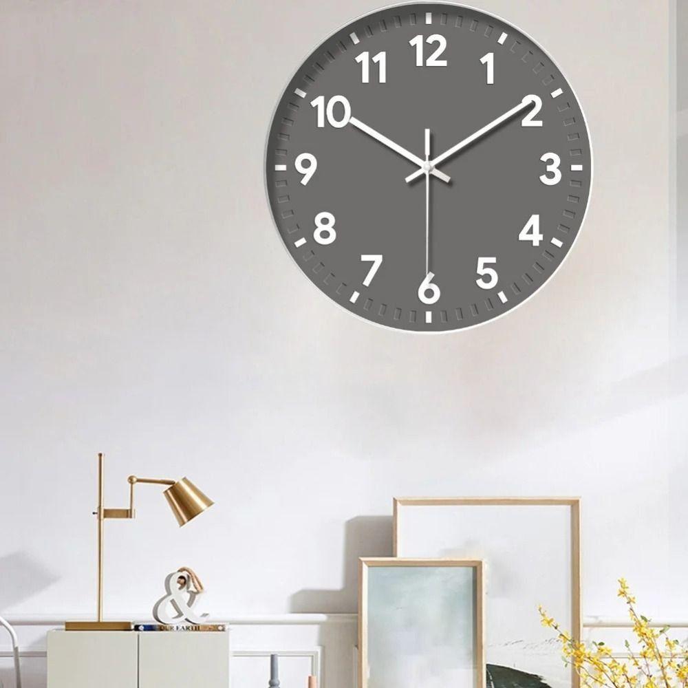 Silent Wall Clock Round Mute Clock Wall Decoration Hanging Watch Hotel