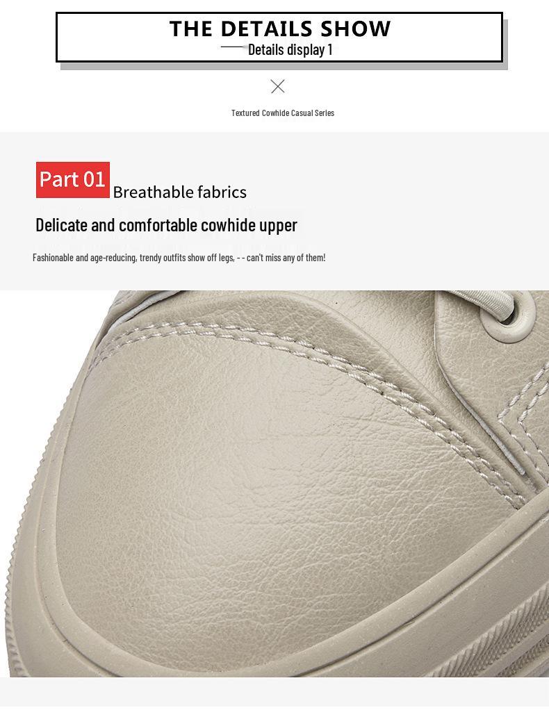 Men's Spring-Summer Casual Leather Board Shoes: Small Size Perforated White Lace-ups