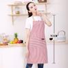 Black White Striped Kitchen Apron Adjustable Oil Repellent Work Apron With 2 Pockets For Men Women Baking Cooking Restaurant