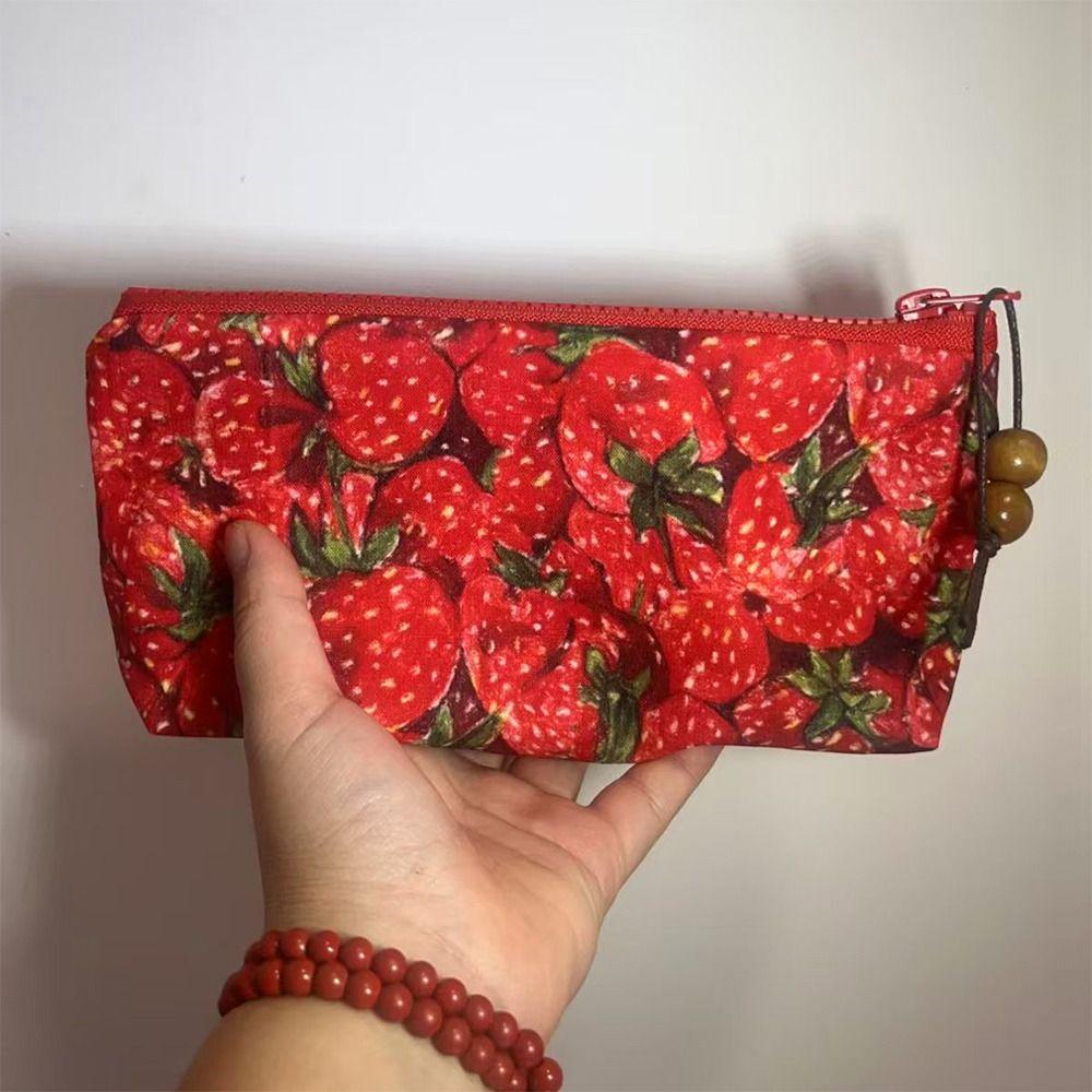 Zipper Design Pencil Case Large Capacity Makeup Pouch Trendy Pen Bag Gift