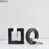Marble Geometric Ring Square Annular Knot Statue Abstract Crafts Desk Decoration Creative Knot Sculpture Room Aesthetics Decor