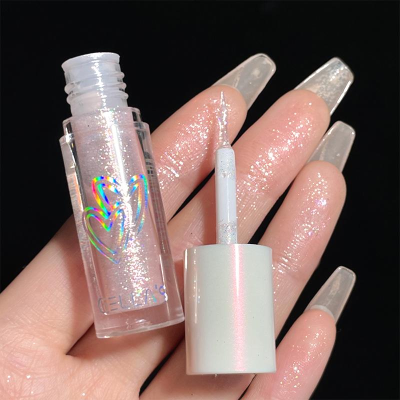 Gellas Liquid Shimmer Eyeshadow: Teardrop Under-eye Highlight with Fine Glitter