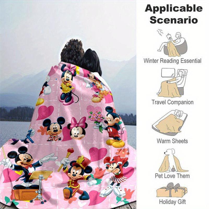 Coperta Mickey & Minnie Morbida, Calda Coperta in Flanella per Divano, Morbido Caldo Copriletto, Idea Regalo Unica.