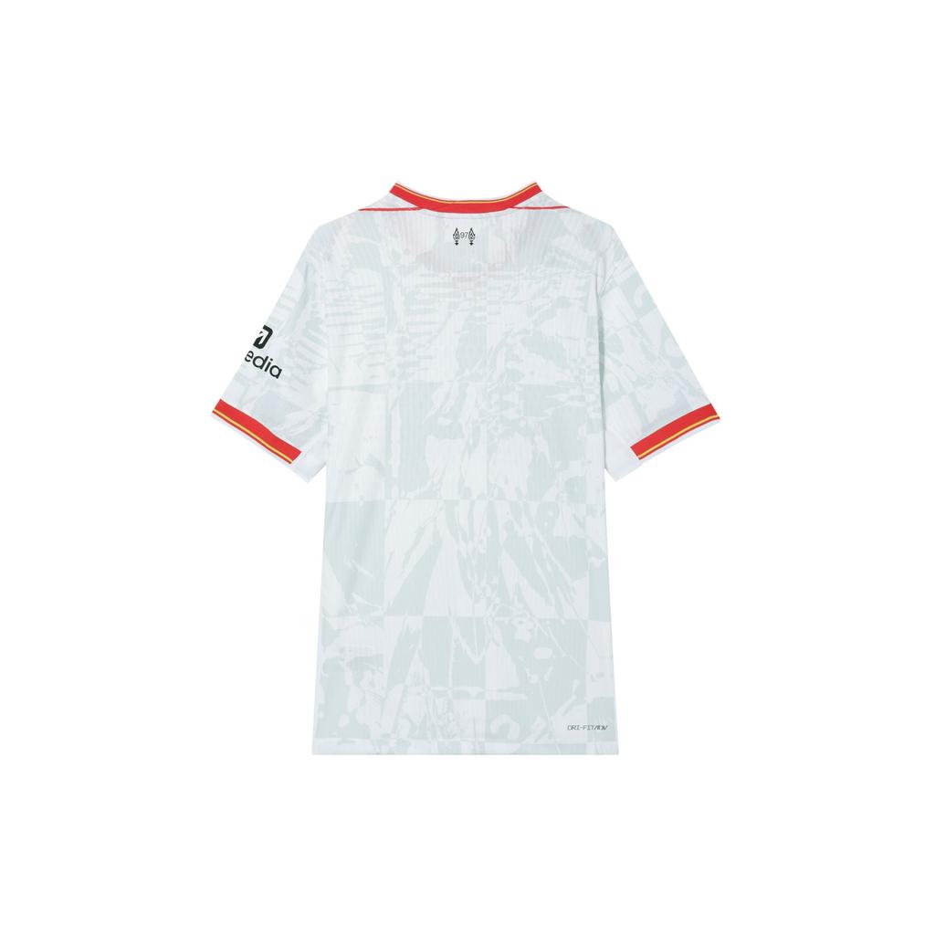 Nike Liverpool FC Dri-FIT ADV Logo Fashion Short Sleeve V-Neck Retro Football Shirt Men Tops White Pure-Platinum Black FQ2013-101