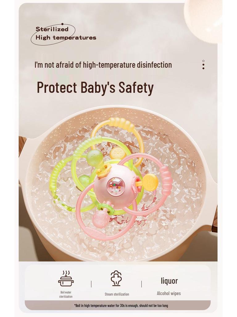 Manhattan Silicone Teething Ball Toy for Babies 0-1 Year - Early Education Puzzle for 3-6 Month Teether