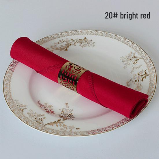 Pure Solid Color Hotel Restaurant Napkin - Red, White, Blue Flower Folded Design