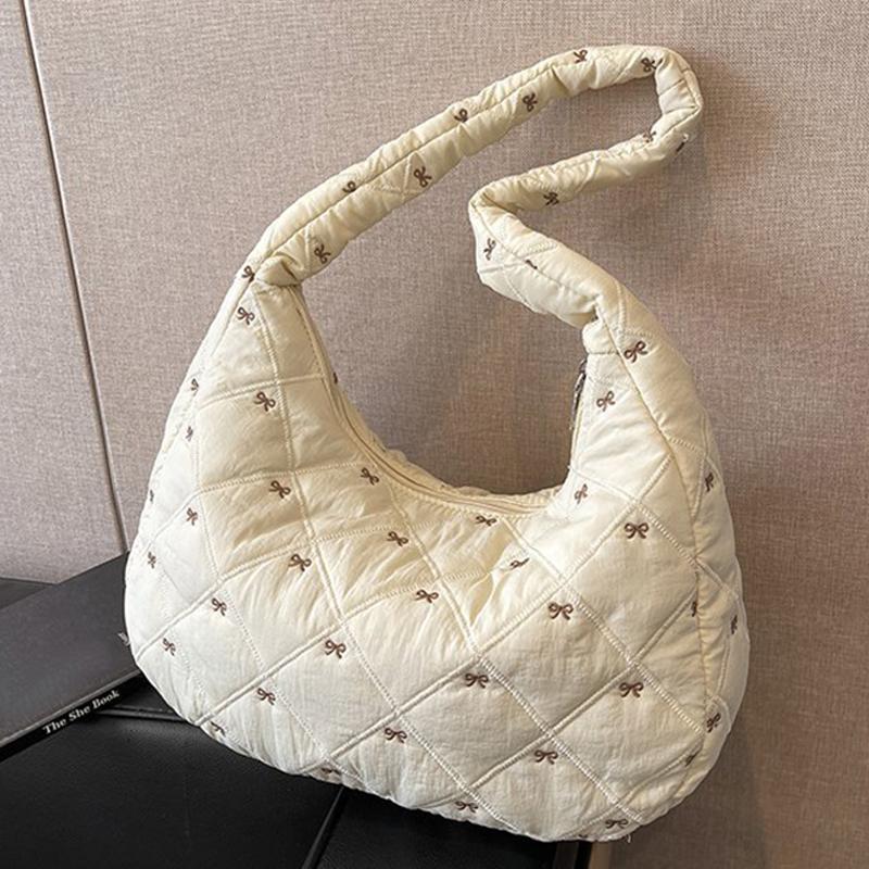 Bow Knot Crossbody Bag Embroidered Bow High-capacity Shoulder Bag Women Female Outdoor Travel Storage Pouch Korean Popular Bag