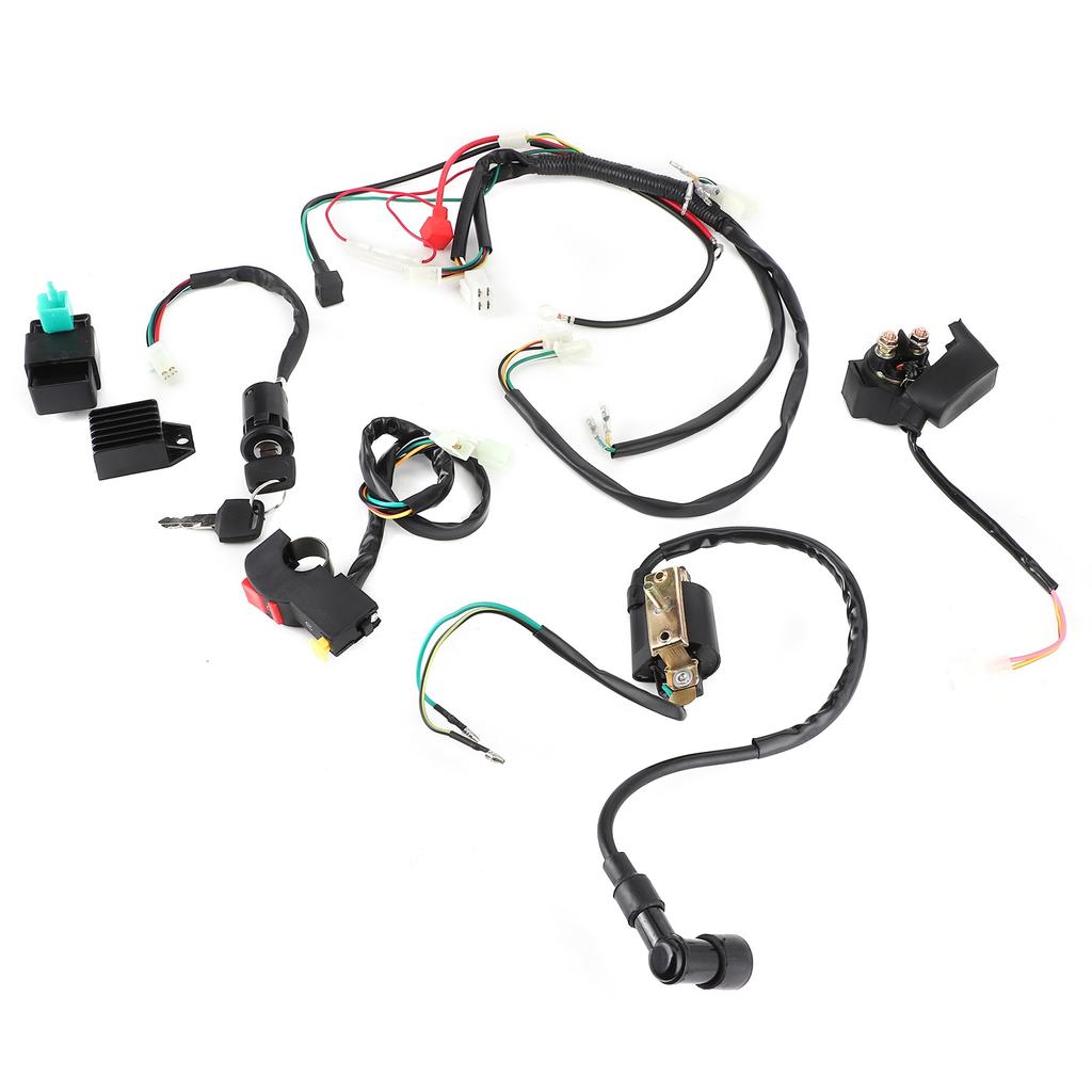 Electric Start Engine Wiring Harness Kit Fit for 50cc 110cc 125cc PIT Quad Dirt Bike ATV