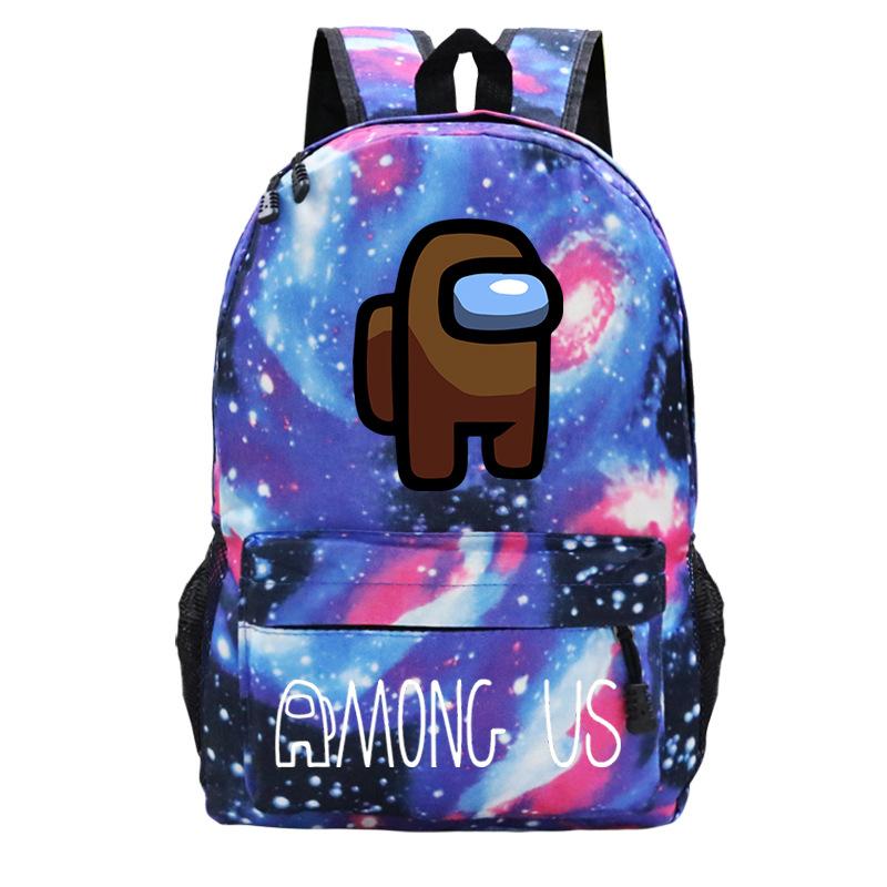 Among Us Game Merchandise Cartoon Print Student Bag + Oblique Span Bag + Shoulder Bag Combination