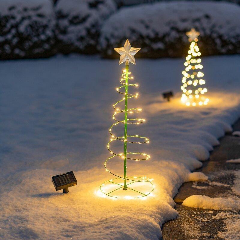 Decorazione Albero di Natale a LED Solare Impermeabile da Esterno Luci a Stringa ad Energia Solare Ornamento Capodanno 2023 Decorazione Giardino