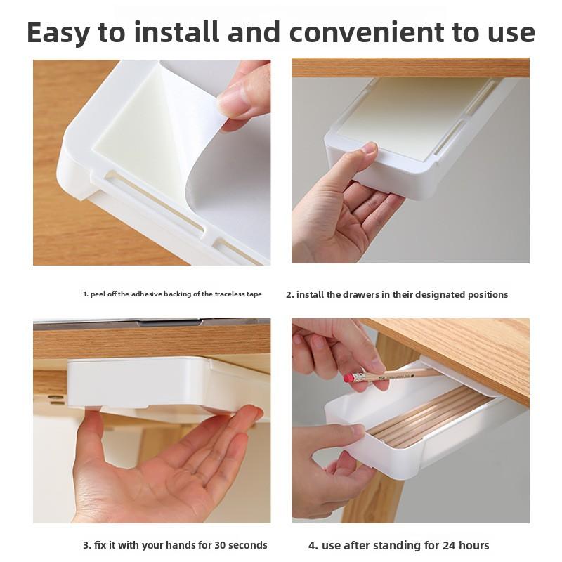 Under-desk Storage Drawer, Invisible Storage Box, Pencil Case Storage Rack, Drawer-type Storage Rack, Office Stationery, Large Capacity