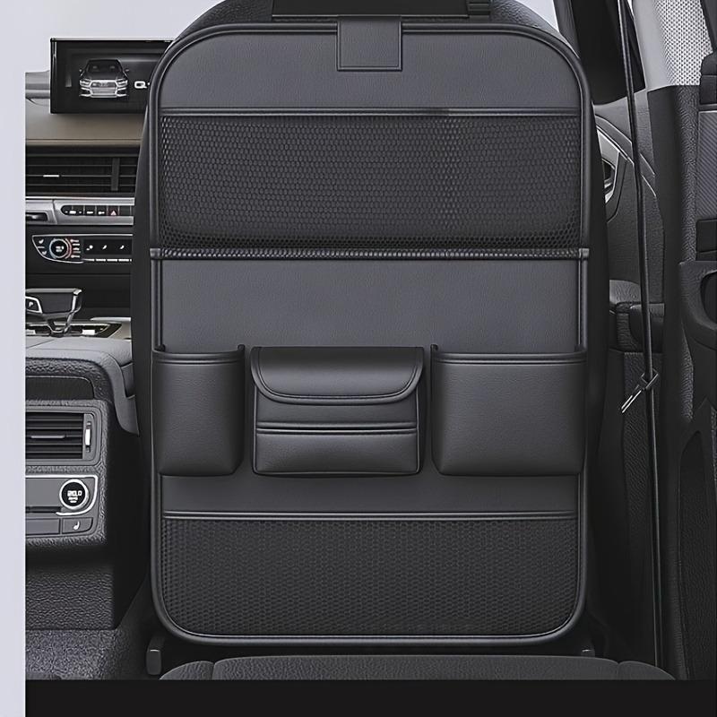 Car Backseat Organizer with Foldable Table Tray,Premium PU Leather Material,Compatible with Most Vehicles,Inner Car Accessories