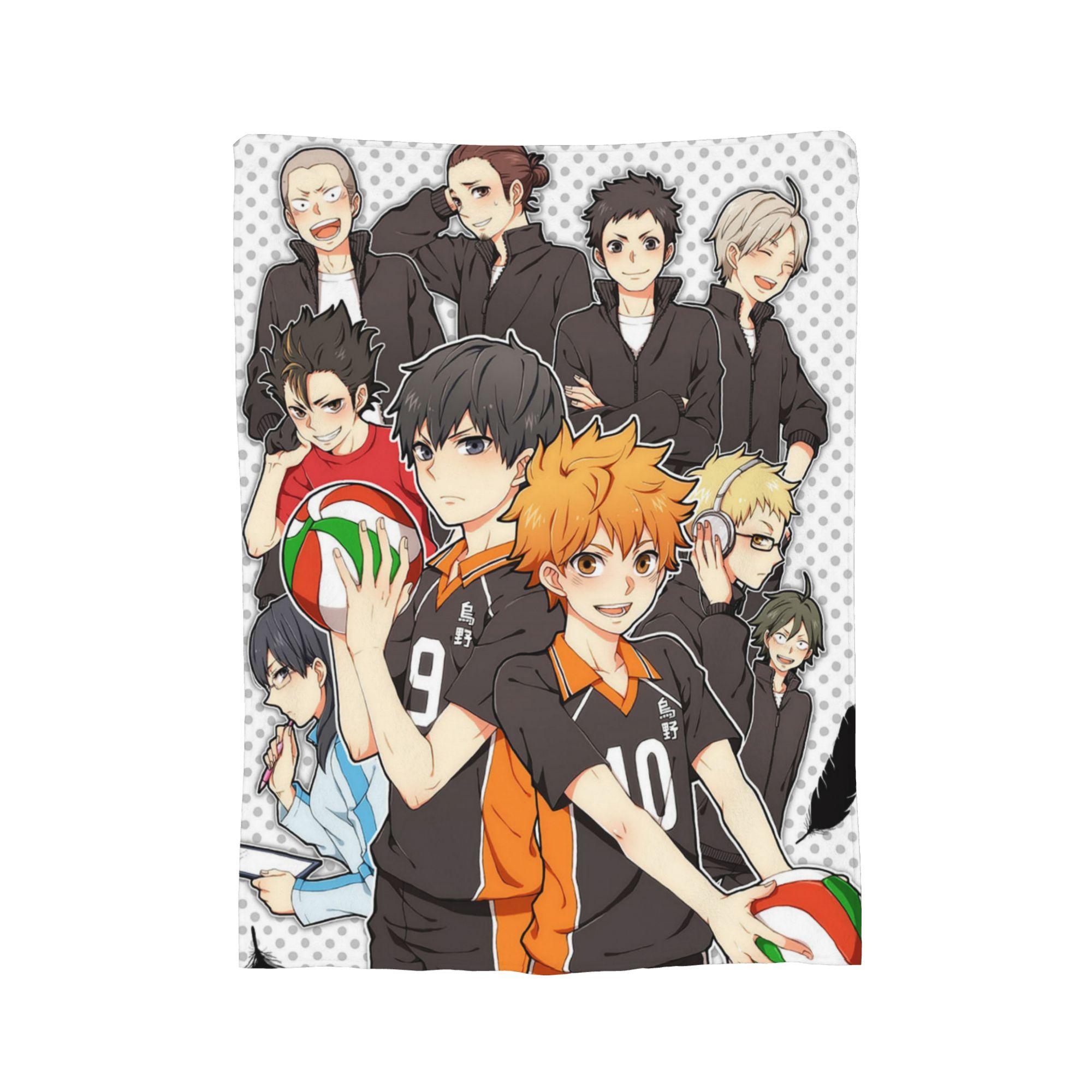 

Haikyuu Anime Flannel Throw Blanket Volleyball Manga Blanket for Bed Bedroom Ultra-Soft Bed Rug, 150x200cm