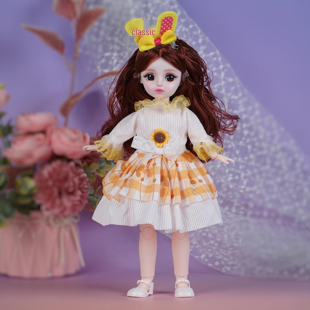 30cm Princess Doll Gift Set with Replaceable Clothes and Play House