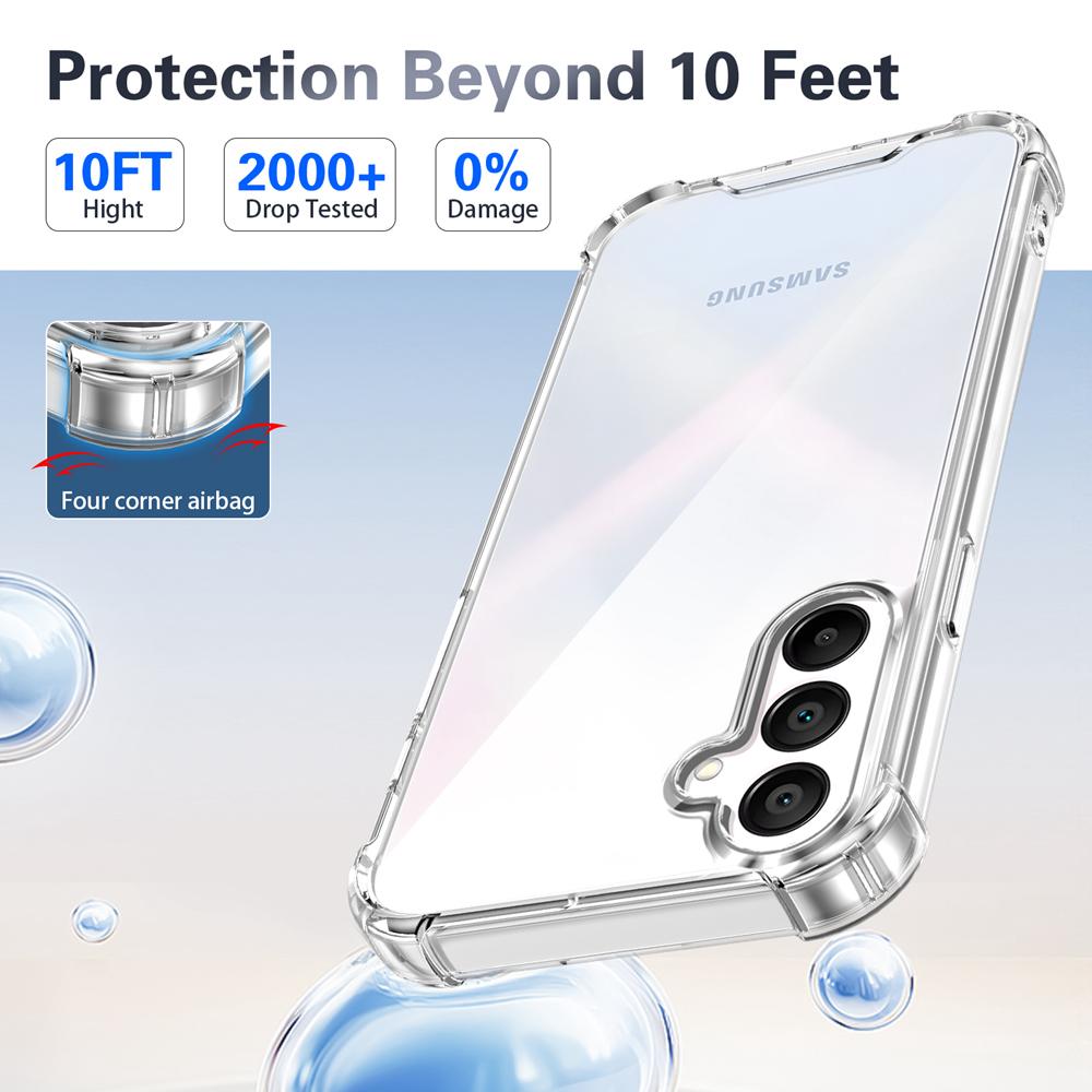 KEYSION Four-Corners Shockproof Transparent Case for Samsung A56 5G A36 A26 Soft TPU+PC Clear Phone Cover for Galaxy A16 4G 5G