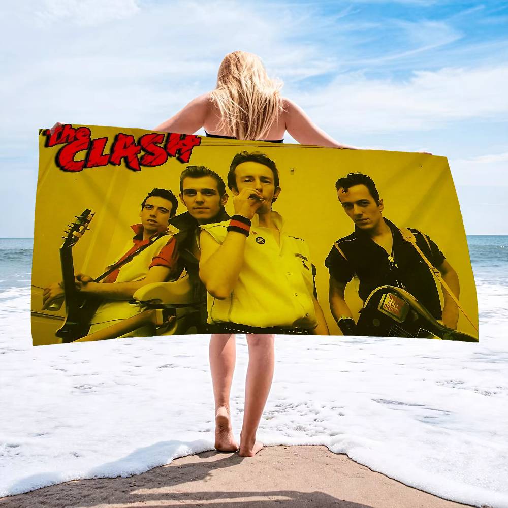 The C-Clash Band Bath Towel Microfiber Soft Water Absorbing Breathable For Girl Kids Decorative Cartoon Beach Towel