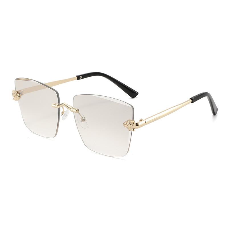 Unisex Square Frameless Sunglasses With Uv400 Protection For Outdoor Activities And Fashion Wear