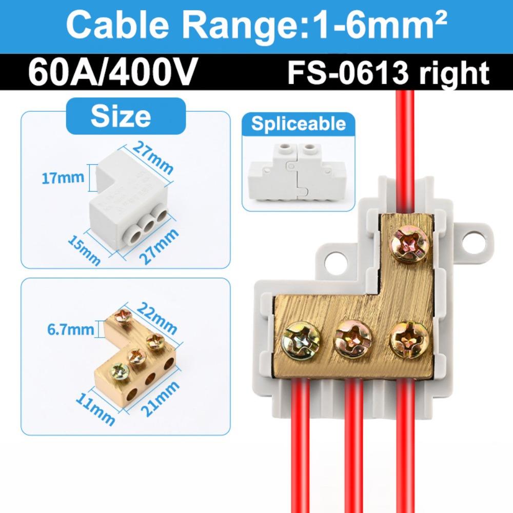 New Spliceable High Power Splitter Conductor Brass Universal Quick Terminal Block Fast Connector Electrical