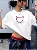 2025 New Arrival: Love Heart Loose Print Pure Cotton Summer Top - Short Sleeve T-shirt