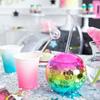 Disco Ball Cup with Straw Wedding Bridal Shower Bachelorette Hen Party Supplies Cocktail Drink Cups Summer Birthday Party Decors