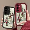 Cartoon Christmas Tree Pattern Phone Case For Samsung Galaxy S25 Edge S24 FE S23 S22 Ultra Plus A17 A56 A36 A16 A15 A55 A54 A53 5G Soft Phone Cover