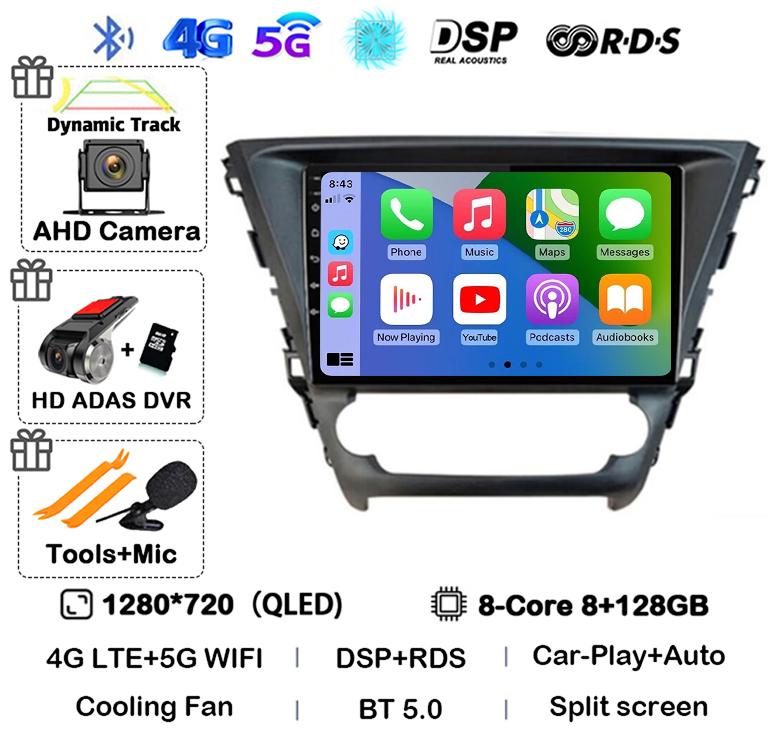 Android 14 Carplay Auto WIFI+4G For Toyota Avensis 2018 2019 2020 Car Radio Multimedia GPS Stereo Video Player DSP 360 Camera BT