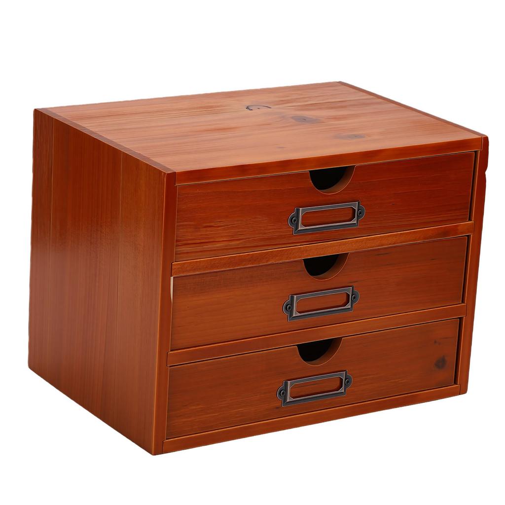 Armoire d'apothicaire empilable, bureau à 3 tiroirs, style vintage, boîte de rangement en bois pour fiches de bibliothèque, papeterie, fil à broder, couture et loisirs créatifs