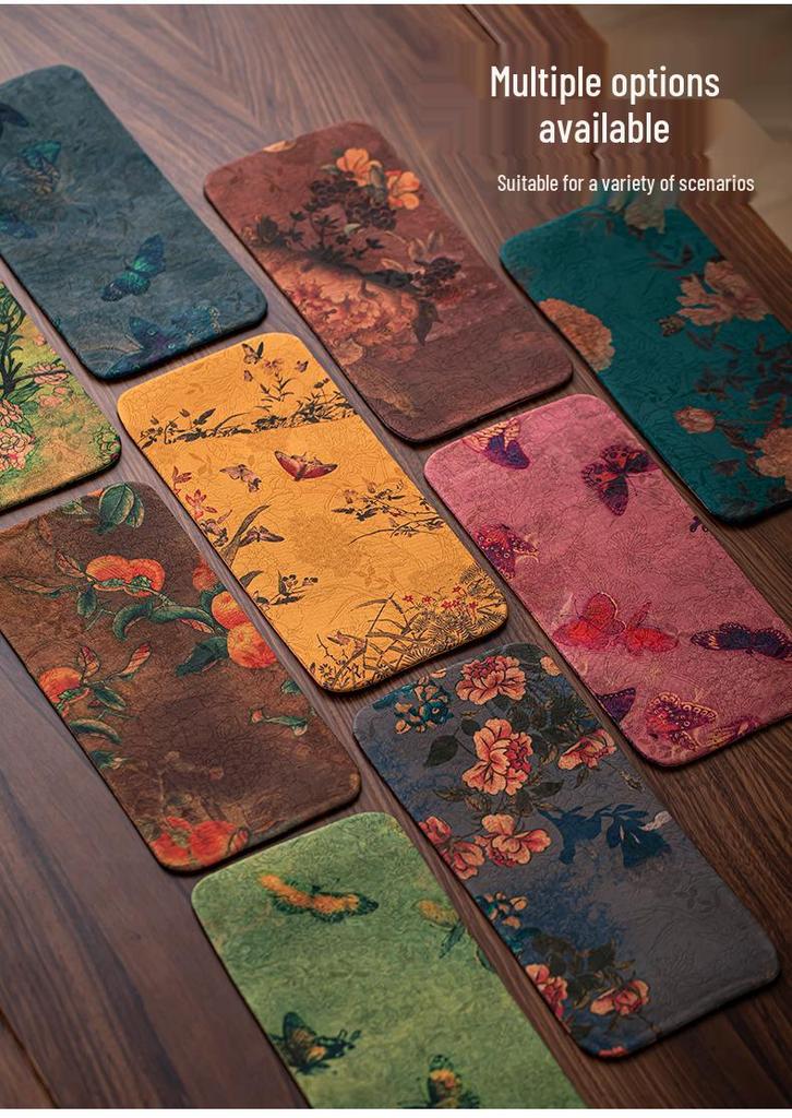 Xiangyunsha Chinese Zen Double-Sided Waterproof Tea Mat - Thickened Tablecloth for Dry Brew