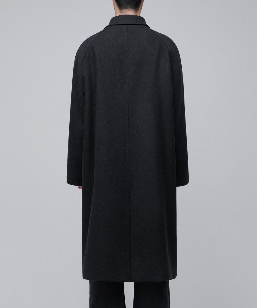 Musinsa Standard Cashmere Blend Oversized Balmacaan Coat [Charcoal Grey]