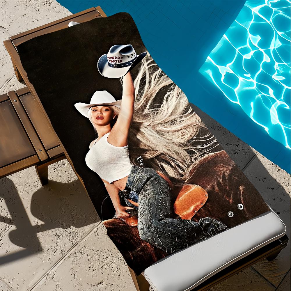 

B-Beyon-ce C-cow-boy Towel Beach Quick Dry Soft Pool Towels Gift for Travel Gym Shower Camping sports W30*H60(CM)