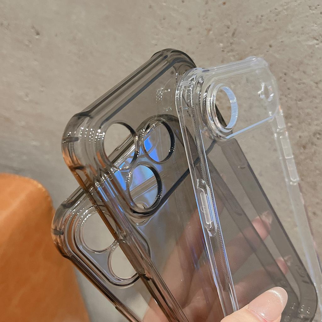 Applicable To iPhone17 Mobile Phone Case 17Pro High-transparency Fine Hole Transparent TPU All-inclusive Four-corner Anti-drop Protective Case Soft Ca