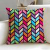 Herringbone Pattern Cushion Cover Soft  EasyWash Pillow Case  Versatile for Couch Bed Travel and Office