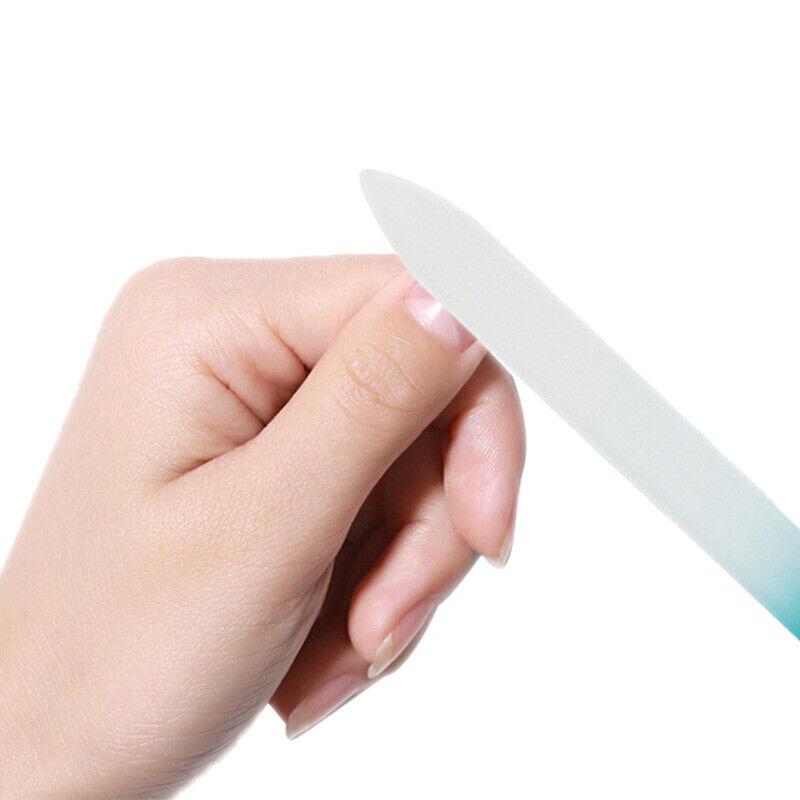 Crystal Glass Nail File Fingernail Pedicure Manicure Finger Buffer Etched Filin