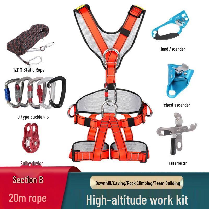 Outdoor High-Altitude Safety Belt Rappelling Set One Size