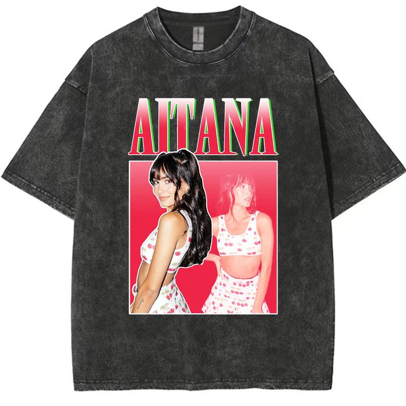 Butterfly Aitana Fashion Graphic Retro Washed Tshirt Men Women Short Sleeve Cotton T Shirts Aesthetic Trend Cotton YK Clothing