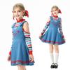 Mädchen Halloween Kostüm Horrorpuppe Dienstmädchenkleid Zirkusclown Party Outfit Kinder Rollenspiel