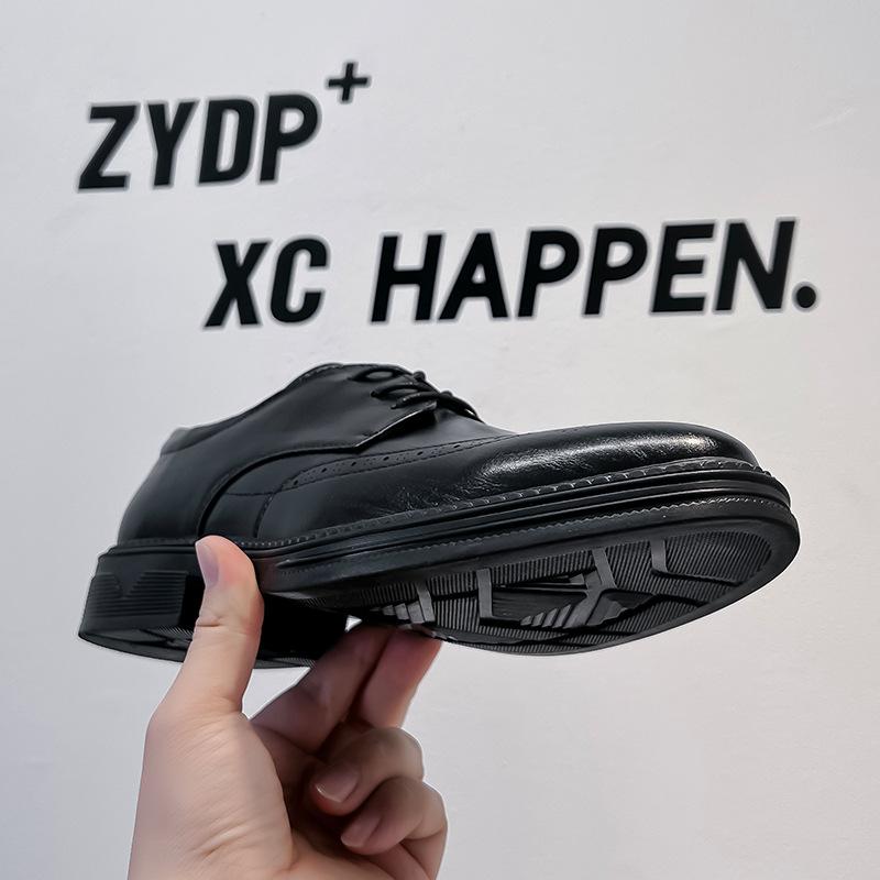 Schwarze Brock gravierte Lederschuhe Hochzeitsschuhe Herren Bräutigamschuhe 2024 beliebte Lederschuhe 1233-A