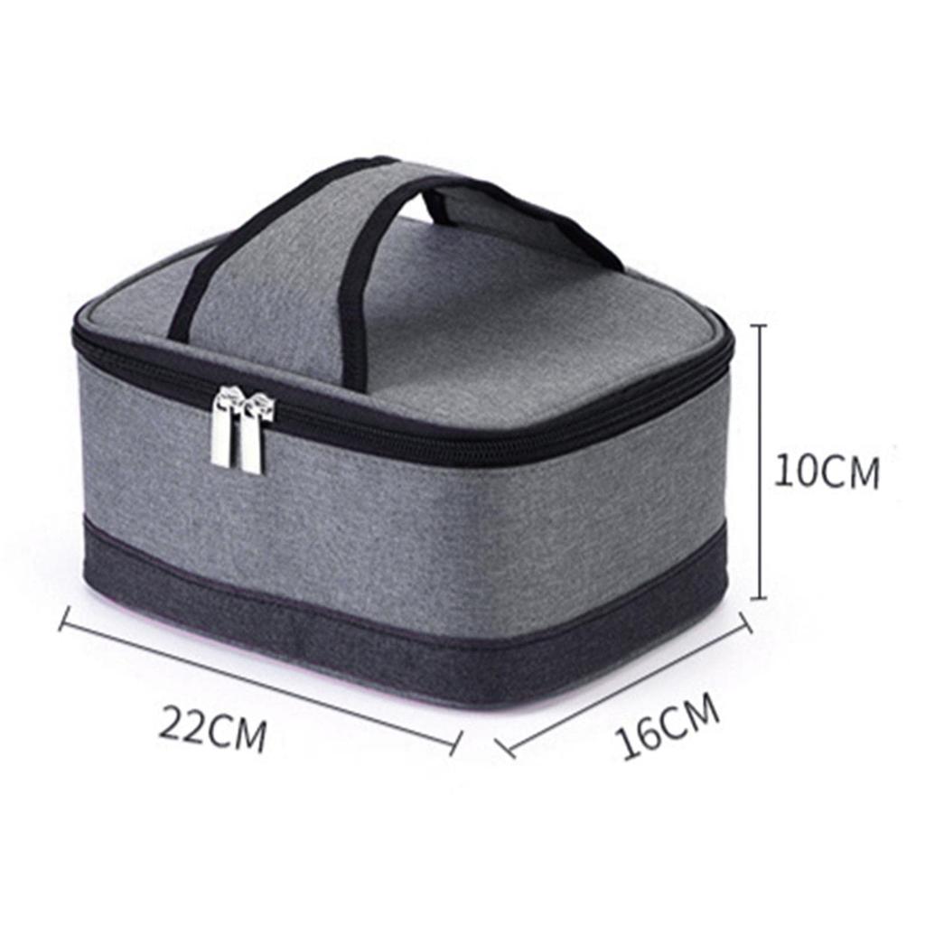 Fenteer USB Lunchbox Heater Insulated Bag with Meal Reheating Food Warmer for Gray Zipper, Travel, Office, Cooking, Picnics, Camping,
