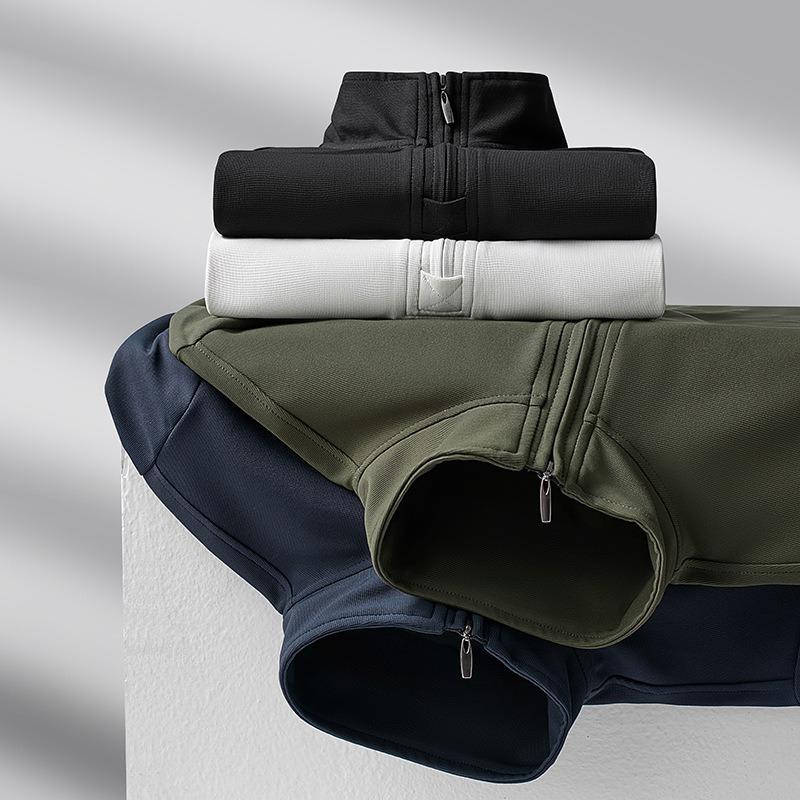 Men S Half Zip Stand Collar Long Sleeve Pullover Sweatshirt Casual