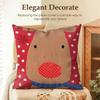 Cute Christmas Reindeer Cushion Cover Natural Linen Organic Fabric Double-Sided Printing Sofa Home Decor Gift Pillow Case
