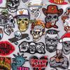 Funny Skull Embroidery Patch DIY Iron On Patches For Clothing Punk/Animal Embroidered Patches On Clothes Sew Ironing Stickers