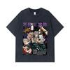 275 GSM Washed T-shirts 100% Cotton Demon Slayer V15 Sanemi Print Unisex Heavy Cotton T Shirt