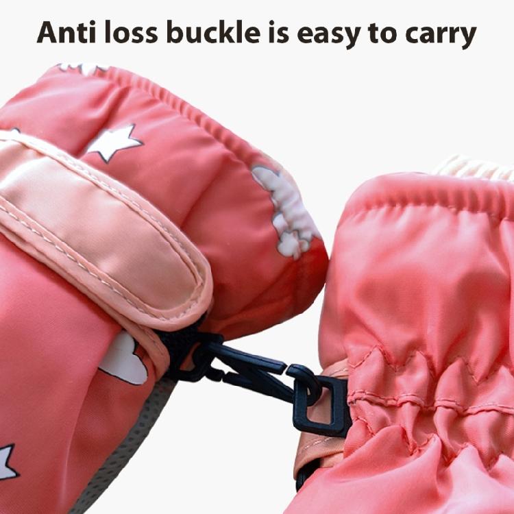 Children Skiing Gloves with Thermal Fleece Water Prevent Cartoon Gloves for Snowboarding Mountain Climbing Cold Weather