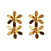 Stylish 3D Abstract Flower Stud Earrings: Silver Needle, Versatile & Chic for Women