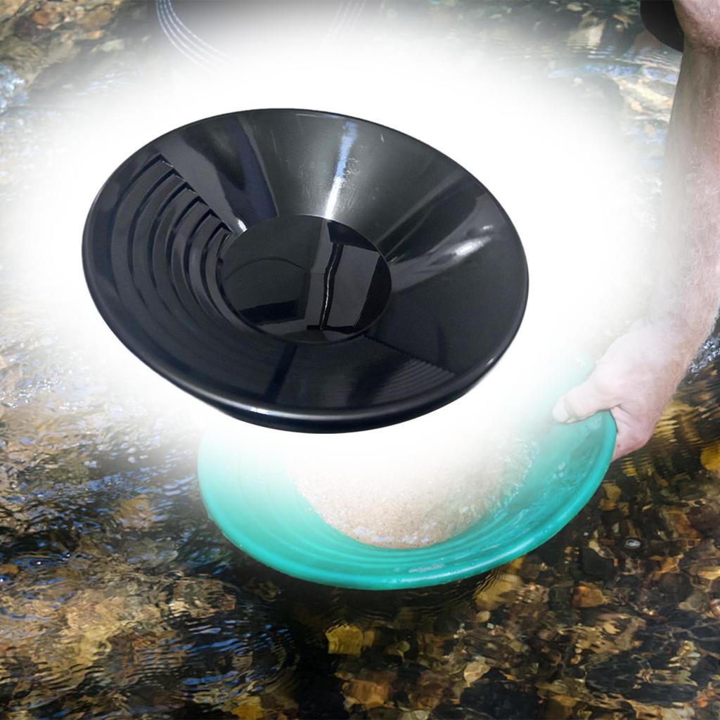 Gold Panning Pan Double Riffles Collection Bends Basin for Easier Mining