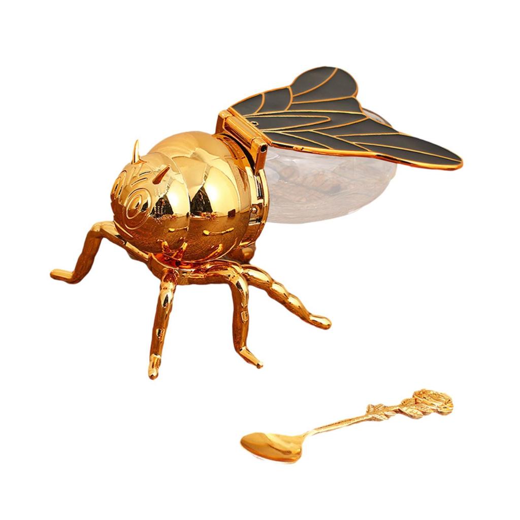 Kreatywny słoik na miód w kształcie pszczoły ze łyżeczką do przechowywania syropu i cukru