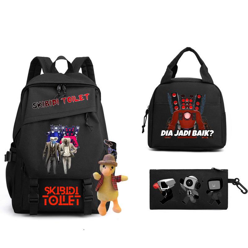 New Skibidi Toilet Man Spoof School Bag Elementary School Backpack Satchel Pencil Case