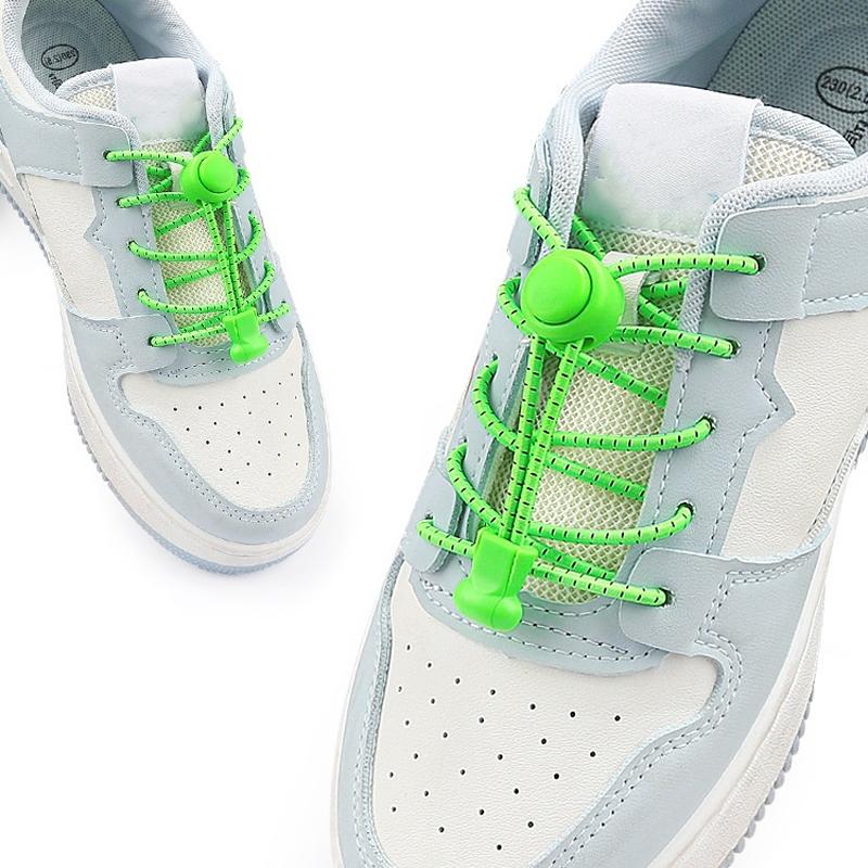 1Pair/3Pair Round Tennis Lazy Laces Without Ties Unisex Elastic Shoelaces Sneakers No Tie Shoe Laces Adult Kids Shoe Accessories