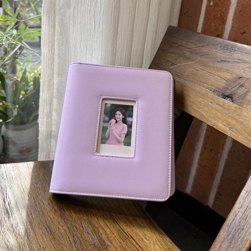 Classic Leather Photo Album with Hollow Window Cover, for 3 Inch Polaroid Instax Mini Pictures & K-Pop Star Cards, 277 Pockets