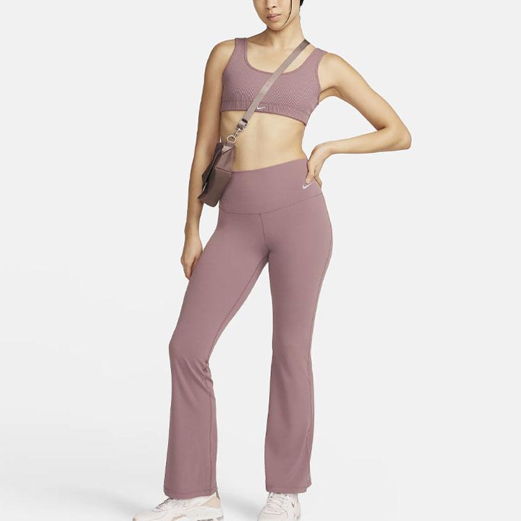 Nike Zenvy Air Series Solid High-Waisted Quick-Dry Flared Leggings Women leggings Smoky-Pink FV7922-208